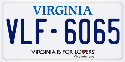 VA license plate VLF6065