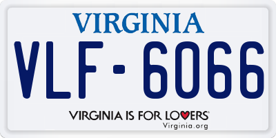 VA license plate VLF6066