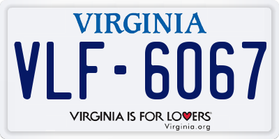 VA license plate VLF6067