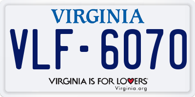 VA license plate VLF6070
