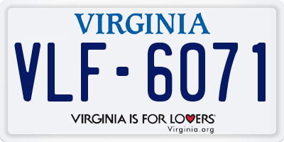 VA license plate VLF6071