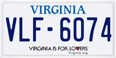 VA license plate VLF6074