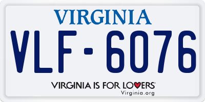 VA license plate VLF6076