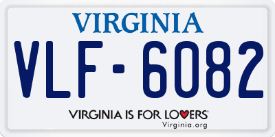 VA license plate VLF6082