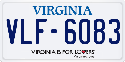 VA license plate VLF6083