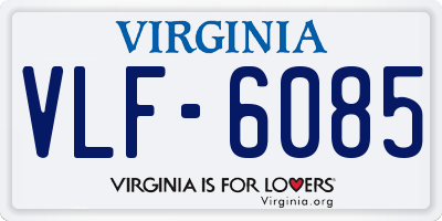 VA license plate VLF6085