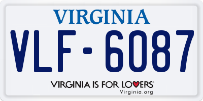 VA license plate VLF6087