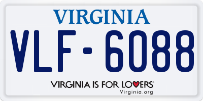 VA license plate VLF6088