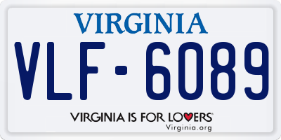VA license plate VLF6089