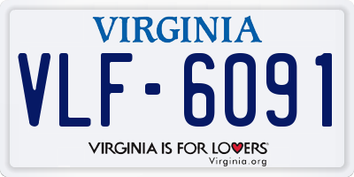 VA license plate VLF6091
