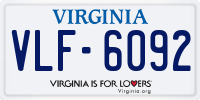VA license plate VLF6092