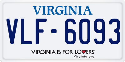 VA license plate VLF6093
