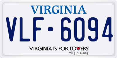 VA license plate VLF6094