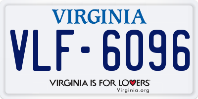 VA license plate VLF6096