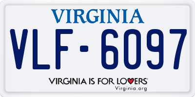 VA license plate VLF6097
