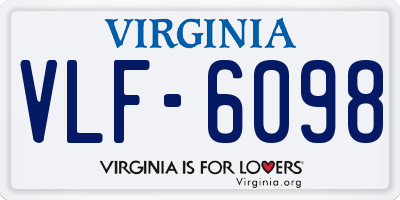 VA license plate VLF6098