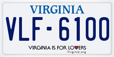 VA license plate VLF6100