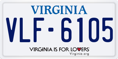VA license plate VLF6105