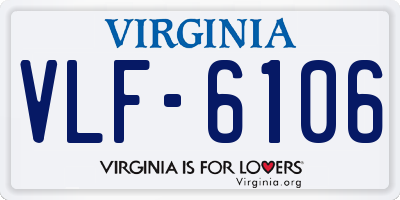 VA license plate VLF6106