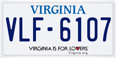 VA license plate VLF6107