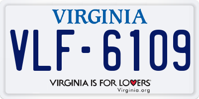 VA license plate VLF6109