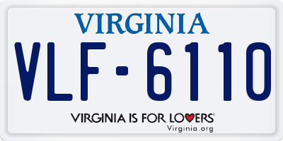 VA license plate VLF6110