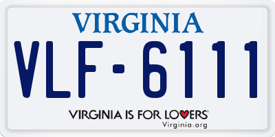 VA license plate VLF6111