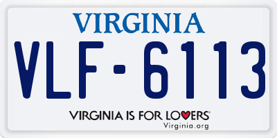 VA license plate VLF6113
