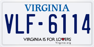 VA license plate VLF6114
