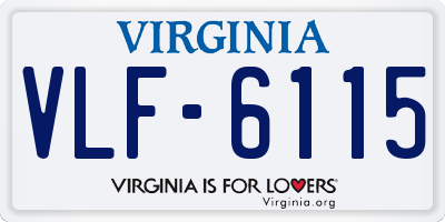 VA license plate VLF6115