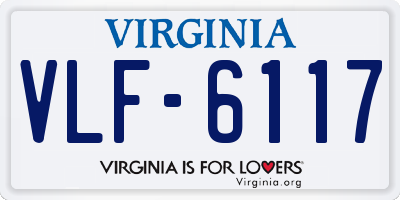 VA license plate VLF6117