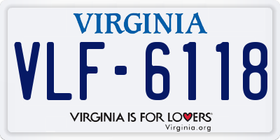 VA license plate VLF6118