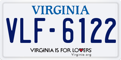 VA license plate VLF6122