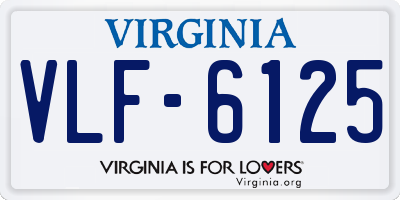 VA license plate VLF6125