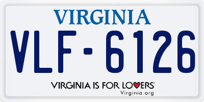 VA license plate VLF6126