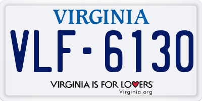 VA license plate VLF6130
