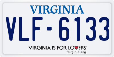 VA license plate VLF6133