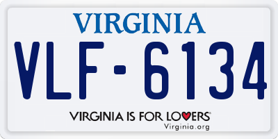 VA license plate VLF6134