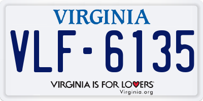 VA license plate VLF6135