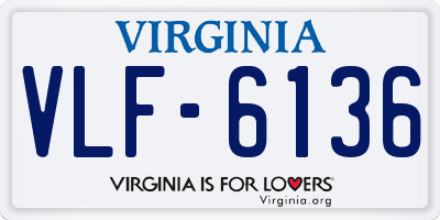 VA license plate VLF6136