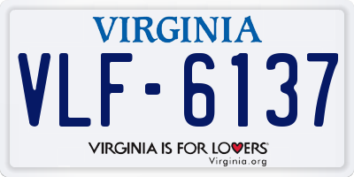 VA license plate VLF6137