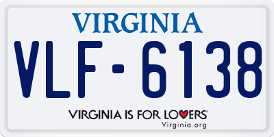 VA license plate VLF6138