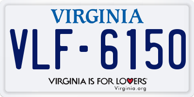 VA license plate VLF6150
