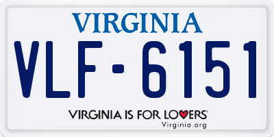 VA license plate VLF6151