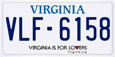 VA license plate VLF6158