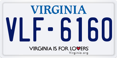 VA license plate VLF6160