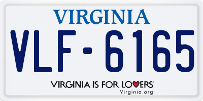 VA license plate VLF6165