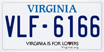 VA license plate VLF6166