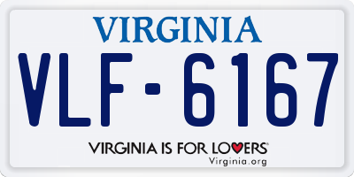 VA license plate VLF6167