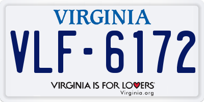 VA license plate VLF6172